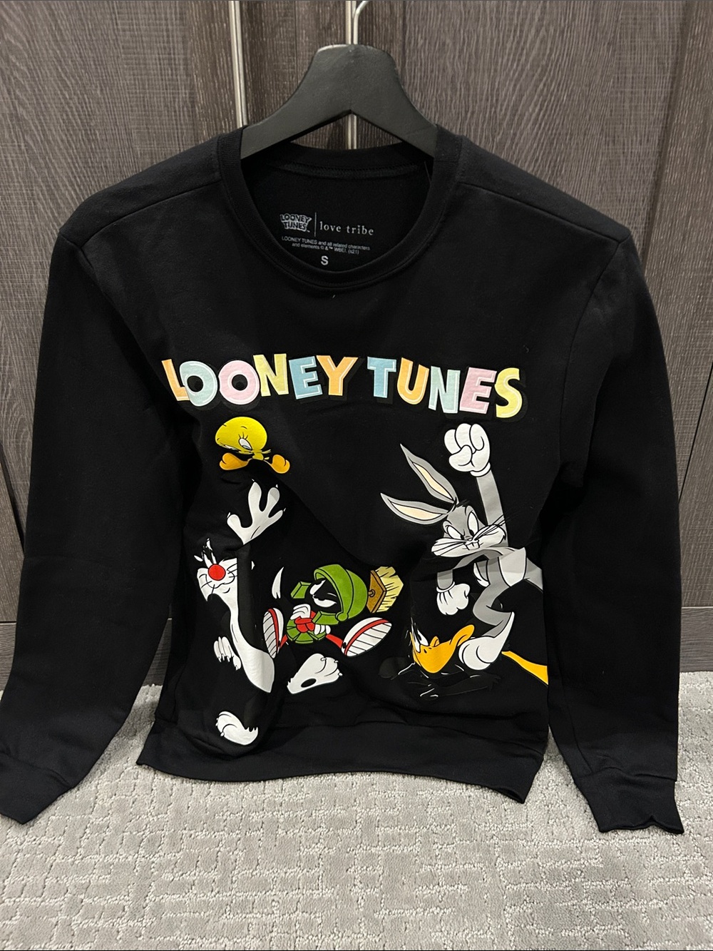 Warner Bros. Black Looney Tunes Character Crewneck Sweatshirt
